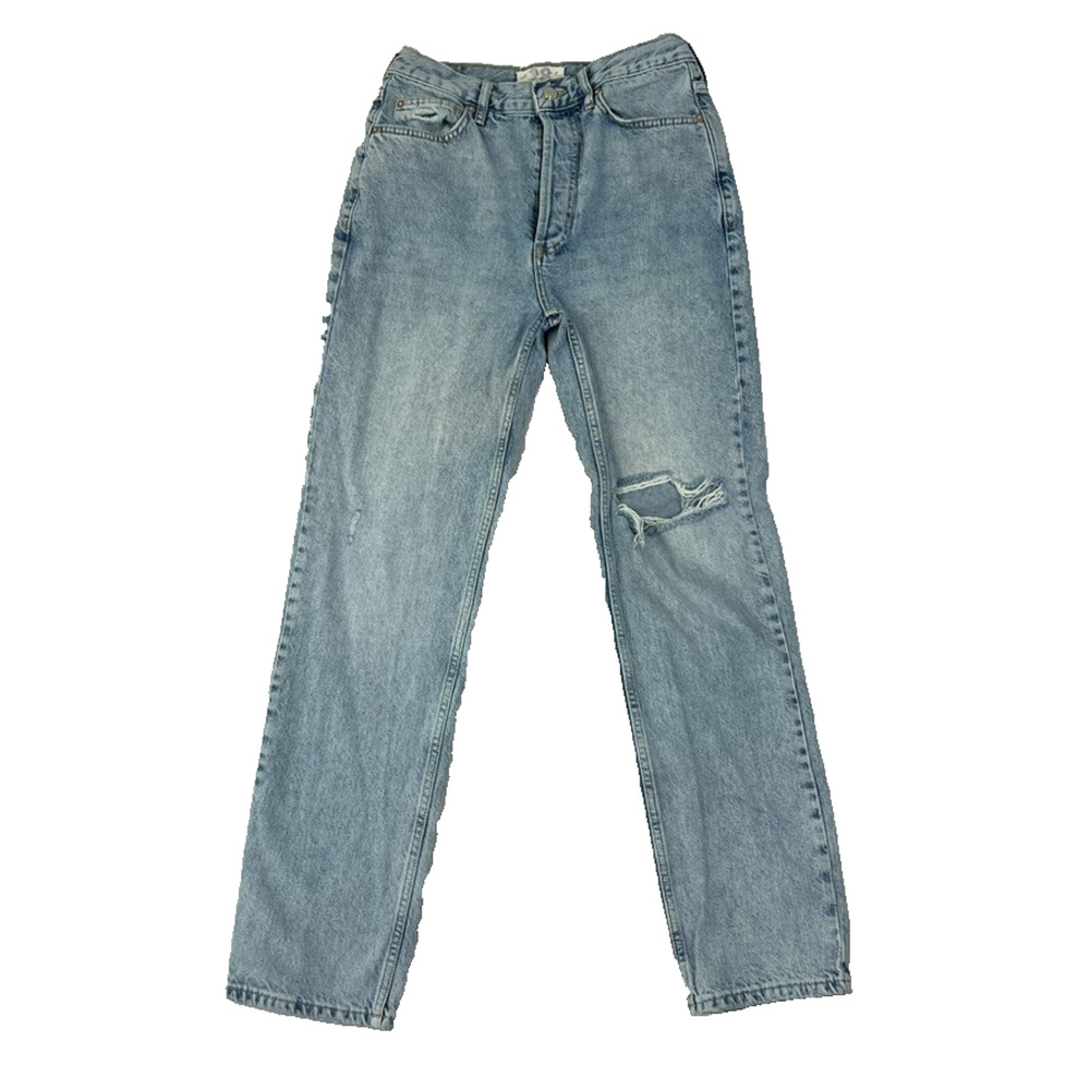 We The Free Jeans Women's Size 28 Blue Denim Medium Wash Button Fly Distressed
